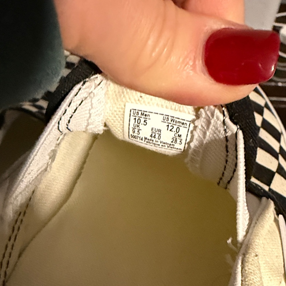 Vans Black and White Checkered Slip-On Loafers - Picture 4 of 4